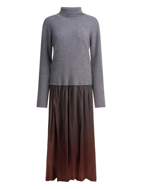 Max & Moi vestido midi tejido de canalé con cuello tortuga