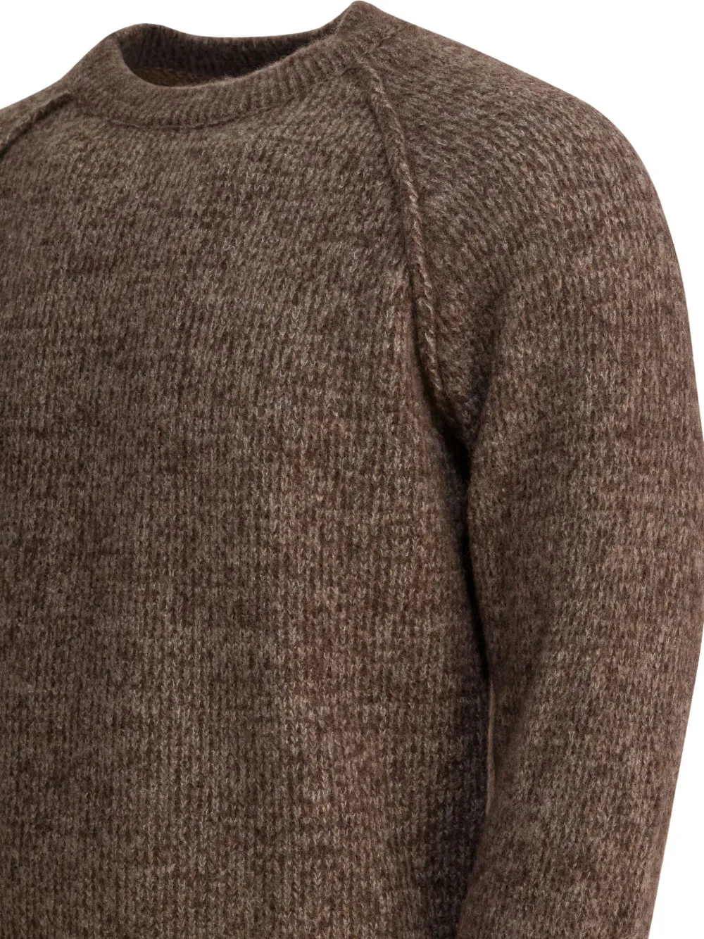 Rakkì Wool Crew Neck Sweater Knitwear Brown In Brown