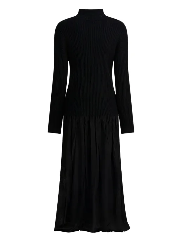 Max & Moi Reve Ribbed-panel Maxi Dress - Black
