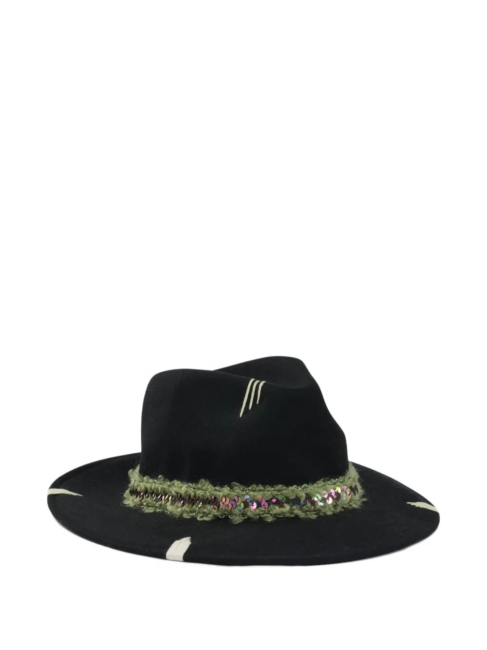 THE HAT GANG sequin trim hat - Zwart