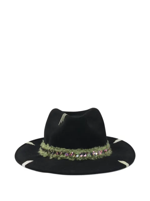 THE HAT GANG sombrero con ribete de lentejuelas