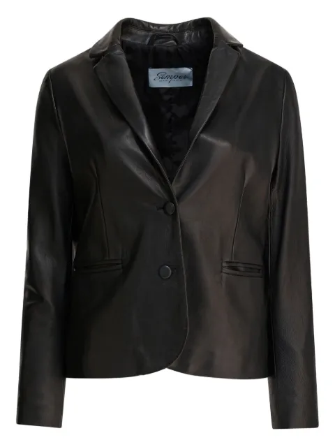Semper buttoned leather blazer