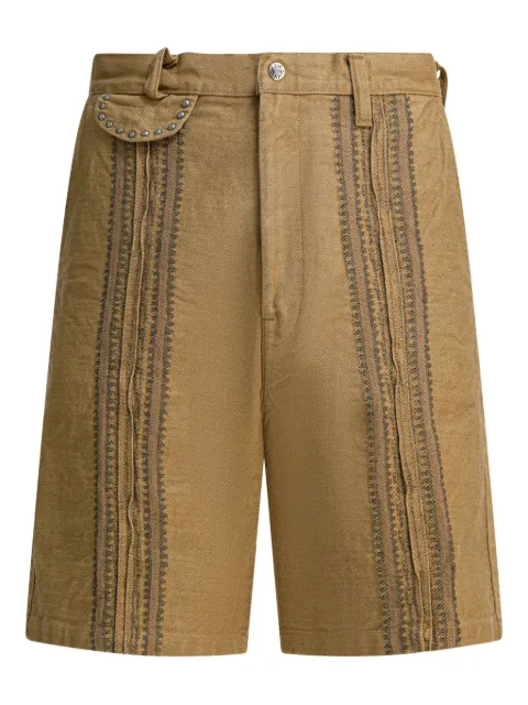 KAPITAL shorts con paneles y apliques