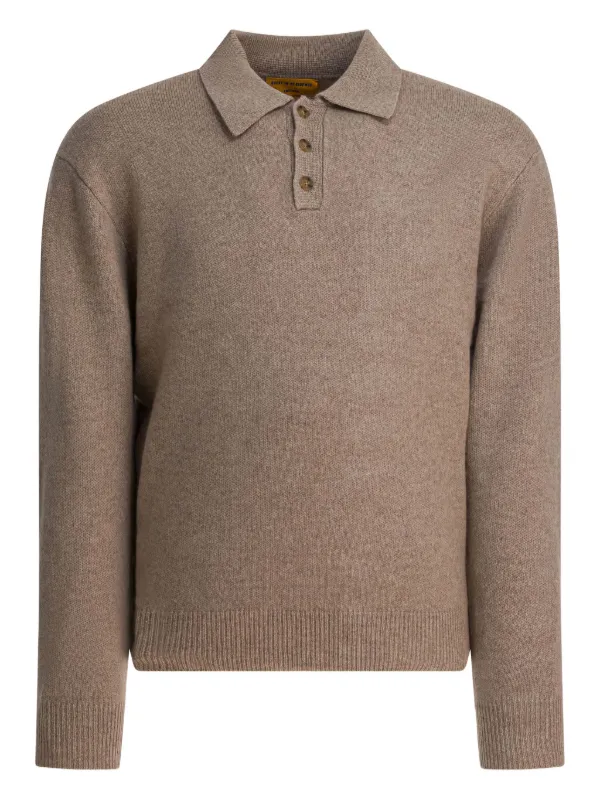 Guest In Residence Elbow-detailed Polo Shirt in Brown