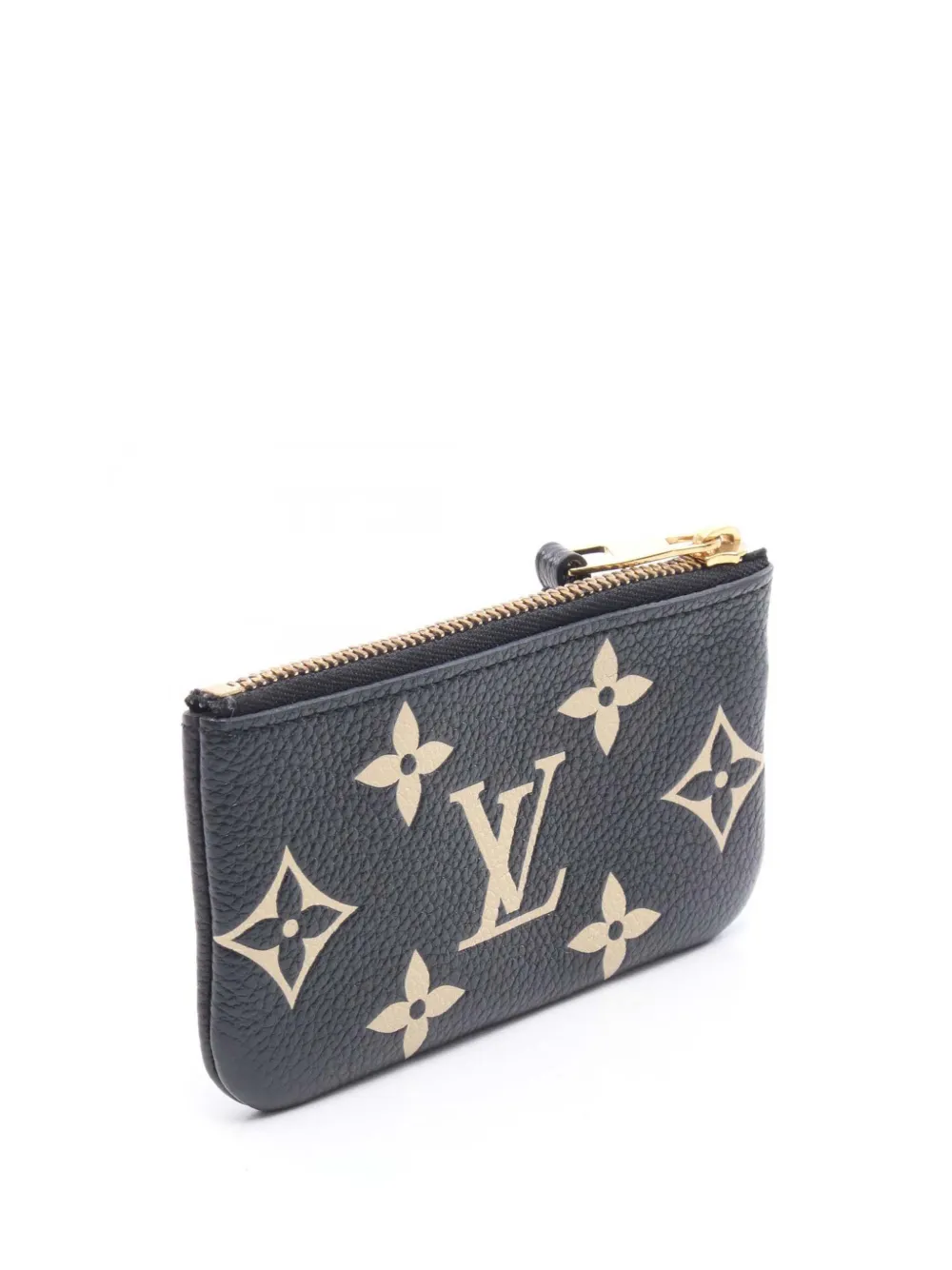 Pre-owned Louis Vuitton 2023 Bicolor Monogram Empreinte Key Pouch Coin Pouch In Black