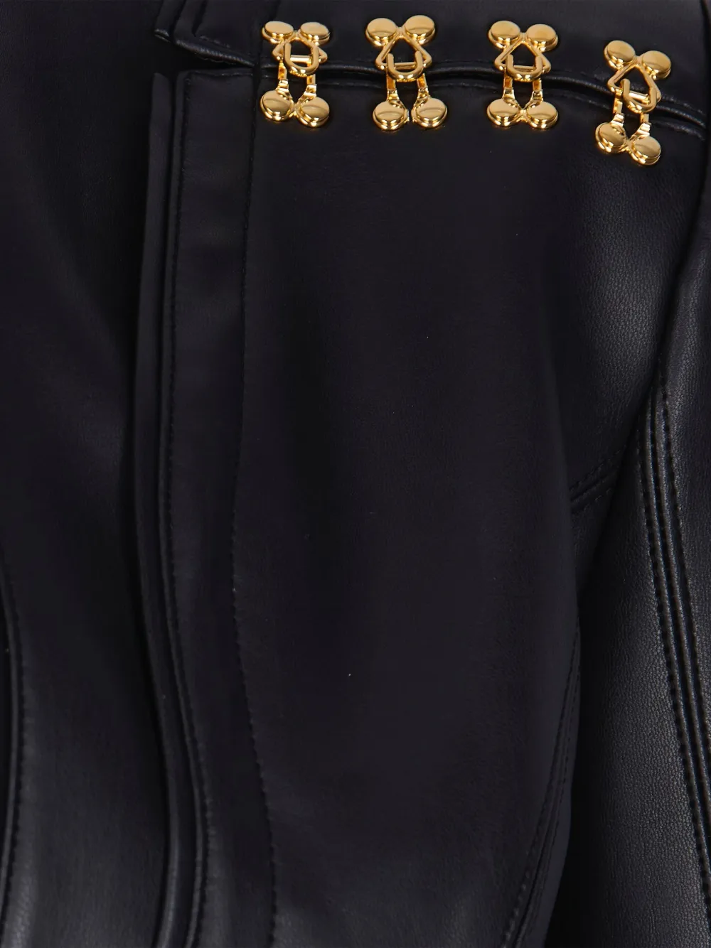Elisabetta Franchi Giacca Con Ganci Gioiello Nero In Black