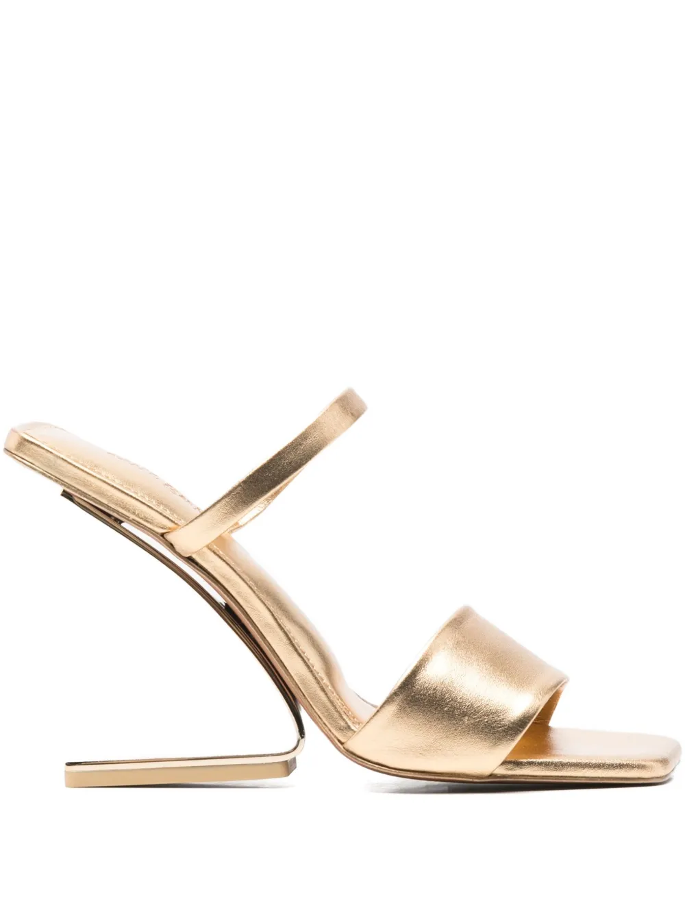 Cult Gaia 80mm Leather Heeled Sandals In Gold