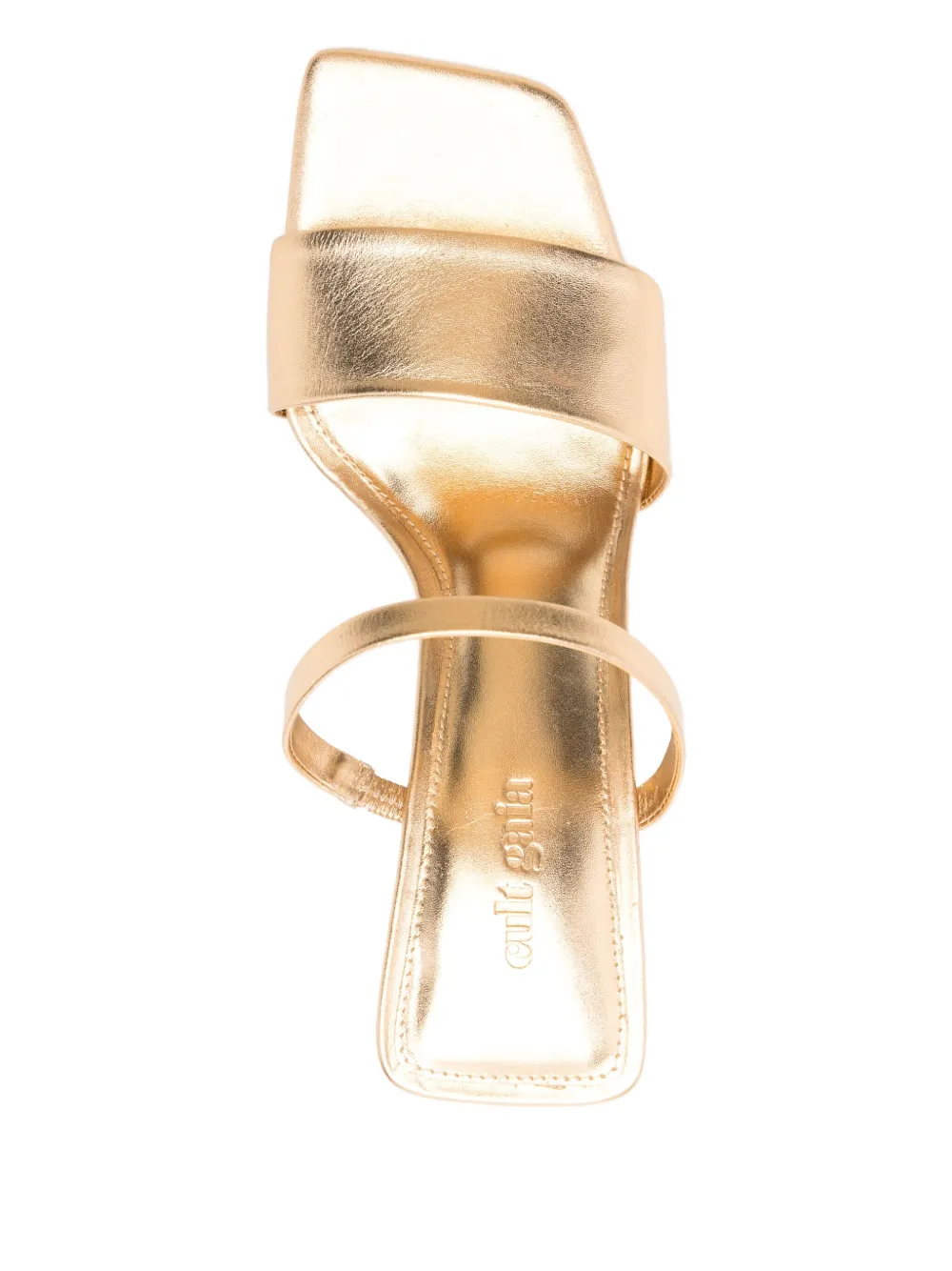 Cult Gaia 80mm Leather Heeled Sandals In Gold