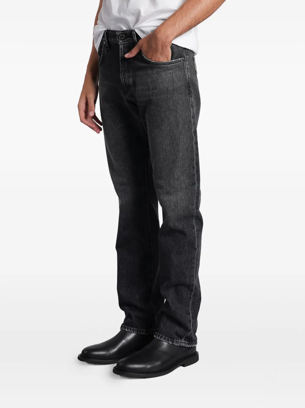 Pt Torino Logo-patch Jeans In Gray
