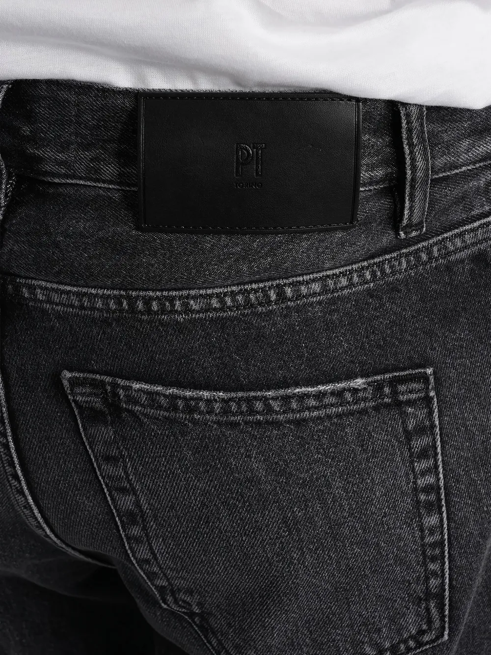 Pt Torino Logo-patch Jeans In Gray