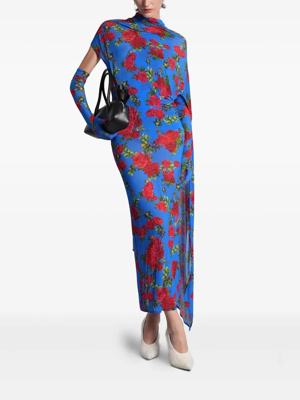 Magda Butrym floral draped dress - Blu