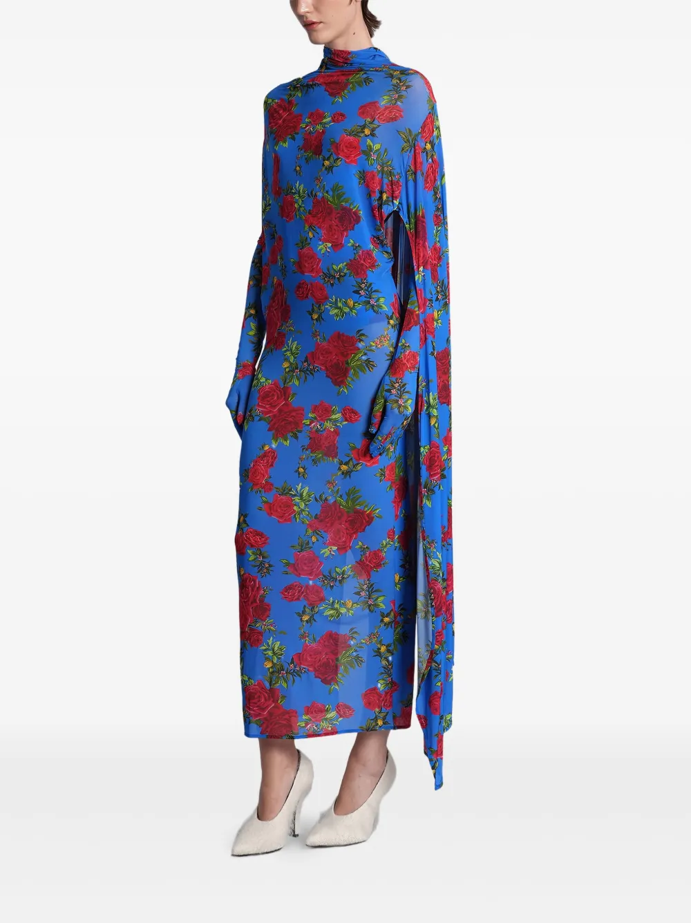 Magda Butrym Jurk met bloemenprint Blauw