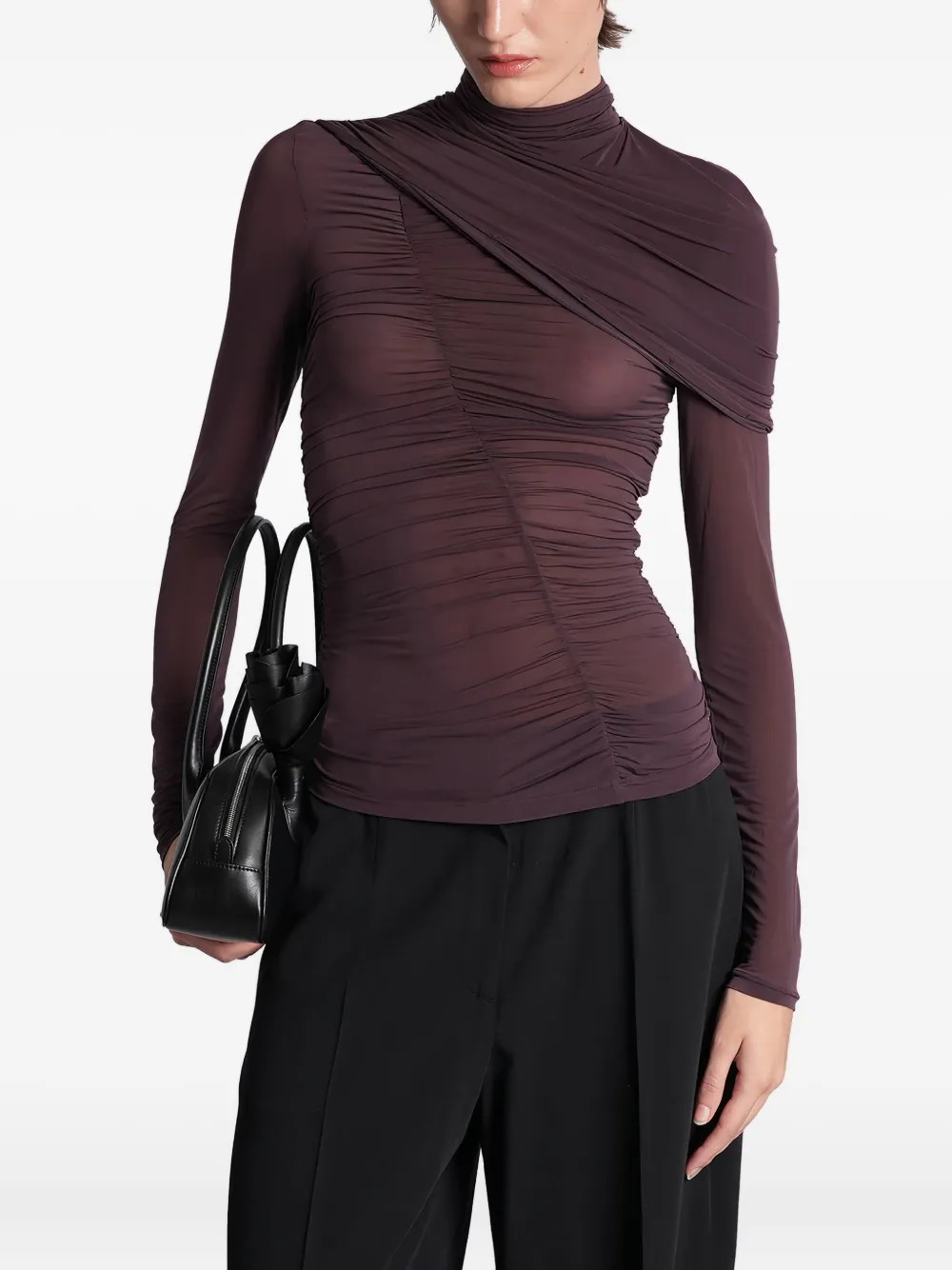 Magda Butrym ruched cape-effect top | Red | Image 1