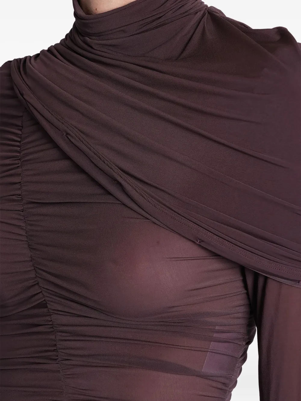 Magda Butrym Ruched Cape-effect Top In Multi