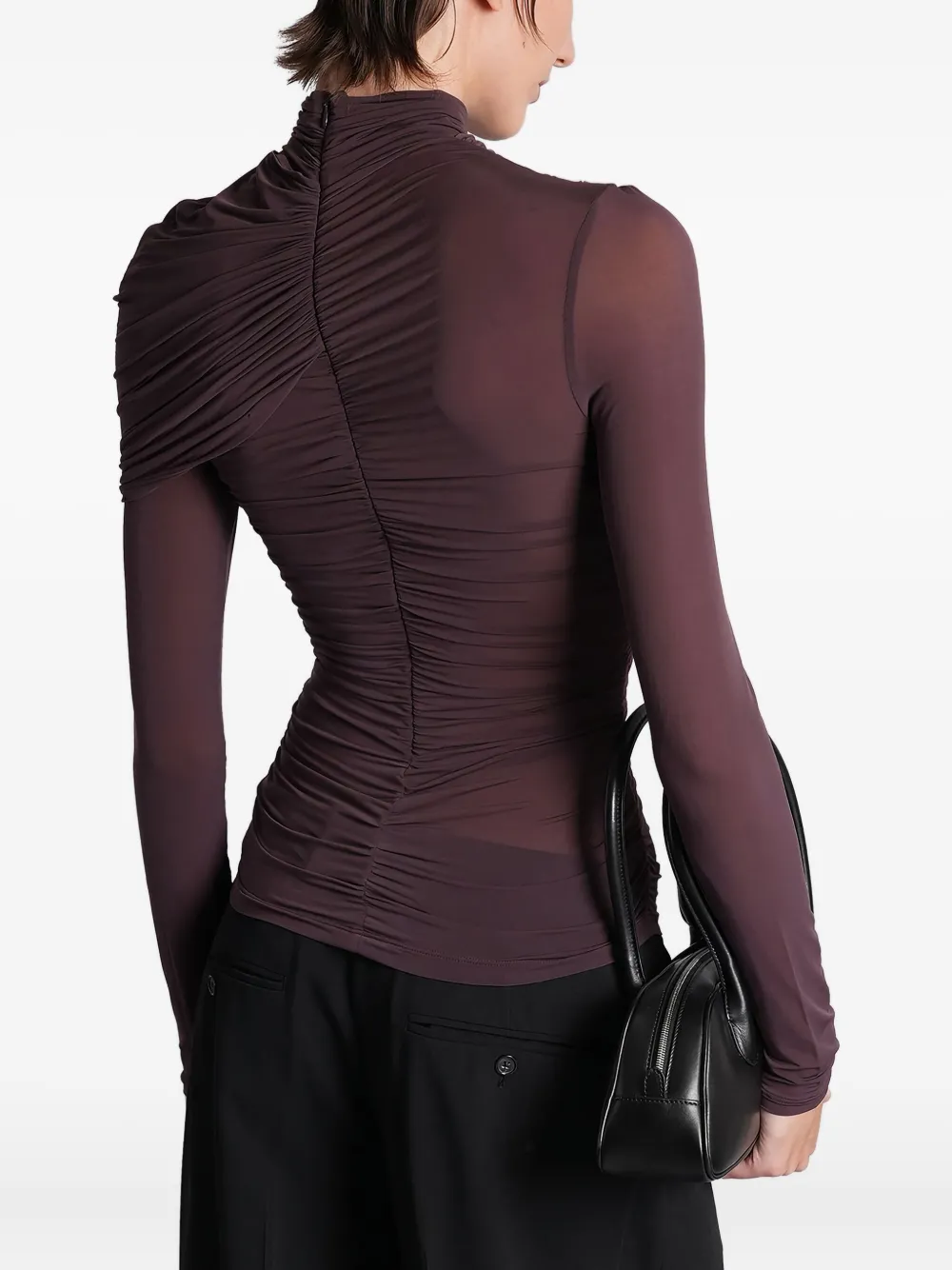 Magda Butrym Ruched Cape-effect Top In Multi