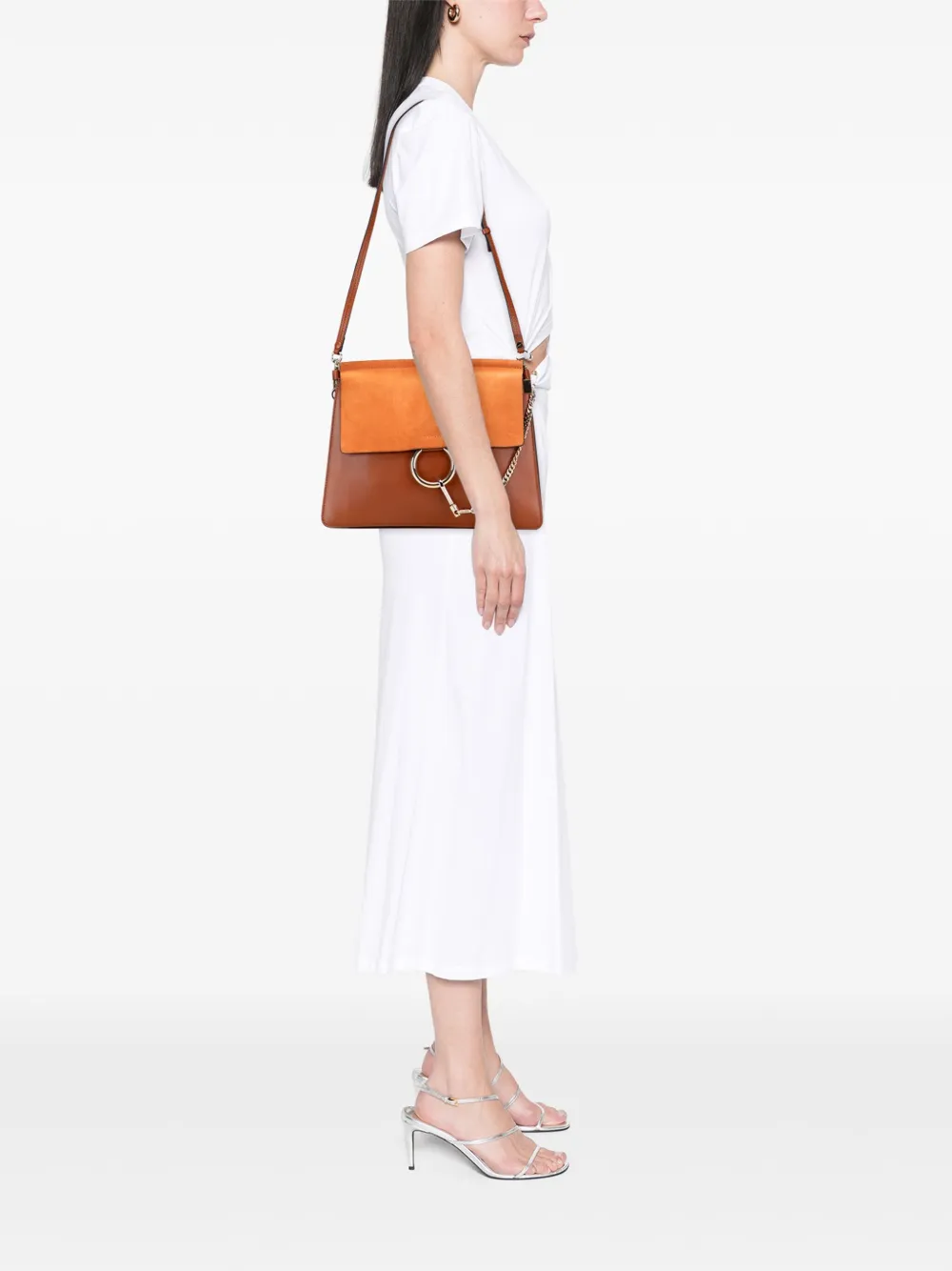 Chloé Pre-Owned 2016 Medium Calfskin and Suede Faye crossbody bag | Pre-Owned | Image 2