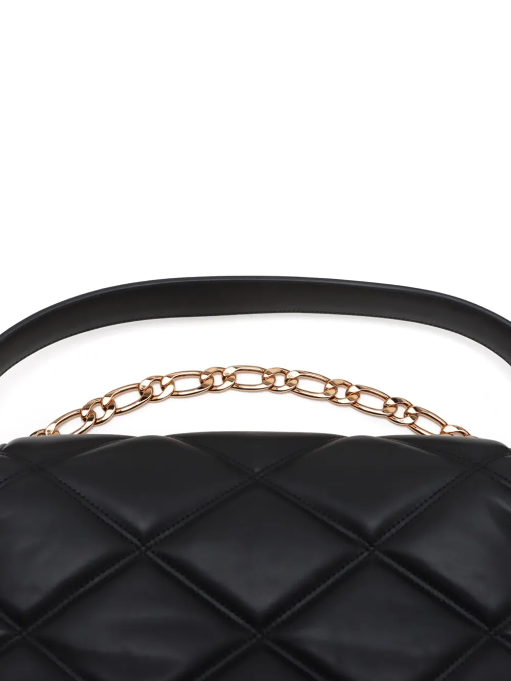 Pre-owned Versace 2020 Greca Flame Top-handle Shoulder Bag In Black