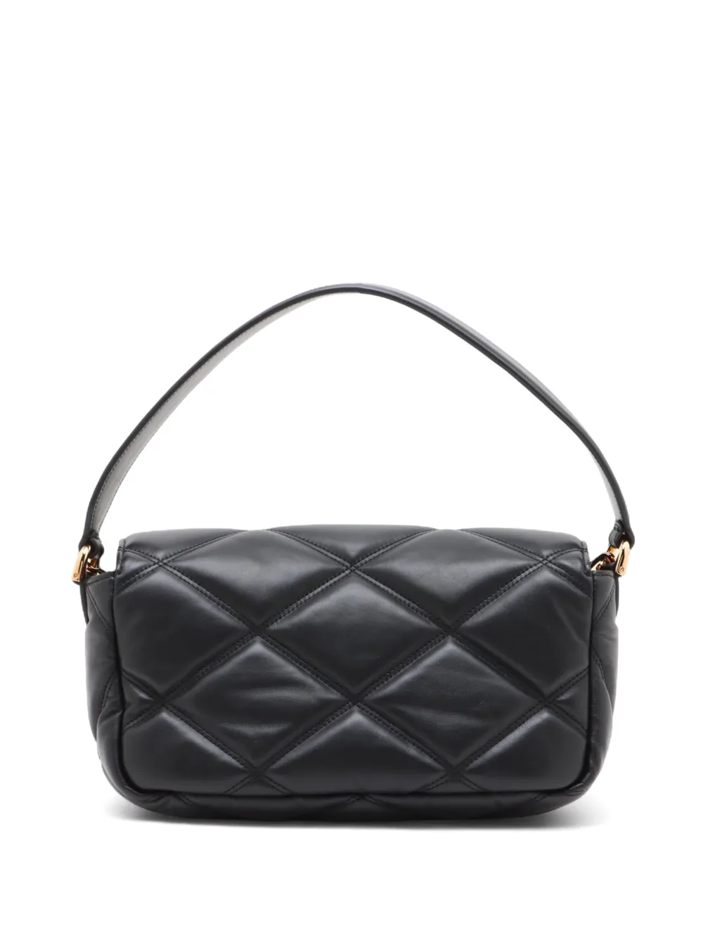 Pre-owned Versace 2020 Greca Flame Top-handle Shoulder Bag In Black