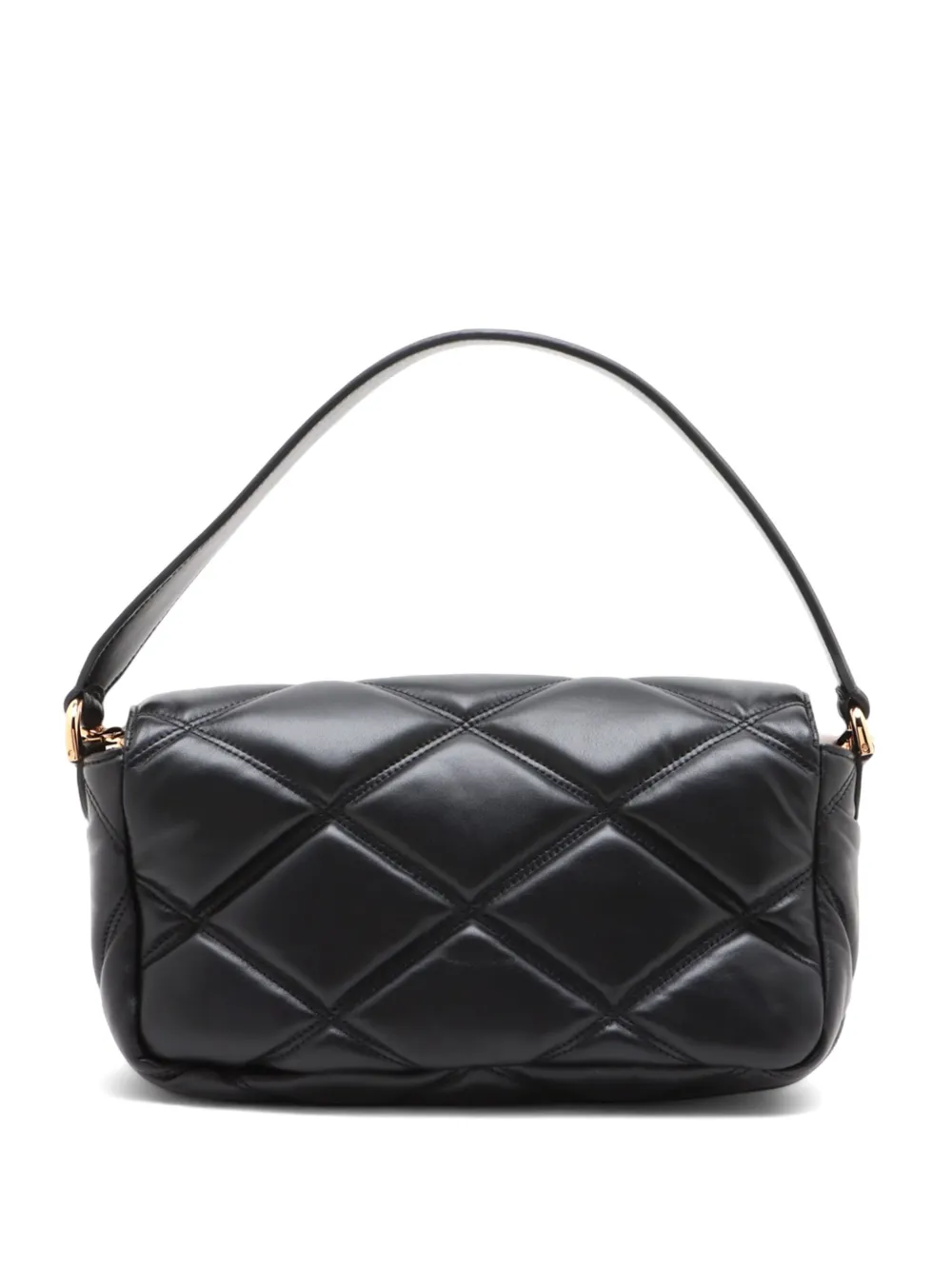 Pre-owned Versace 2020 Greca Flame Top-handle Shoulder Bag In Black