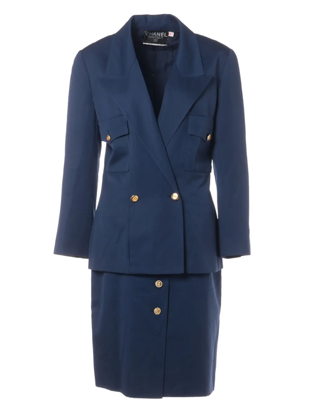 CHANEL Pre-Owned 1990s buttoned skirt suit - Blu