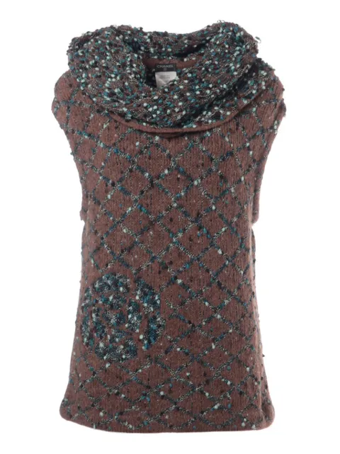 CHANEL Pre-Owned 2002 camellia sleeveless tank top