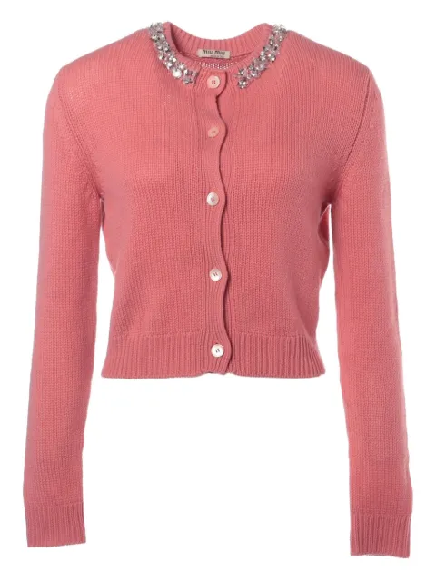 Miu Miu Pre-Owned 2015 embellished-collar cardigan