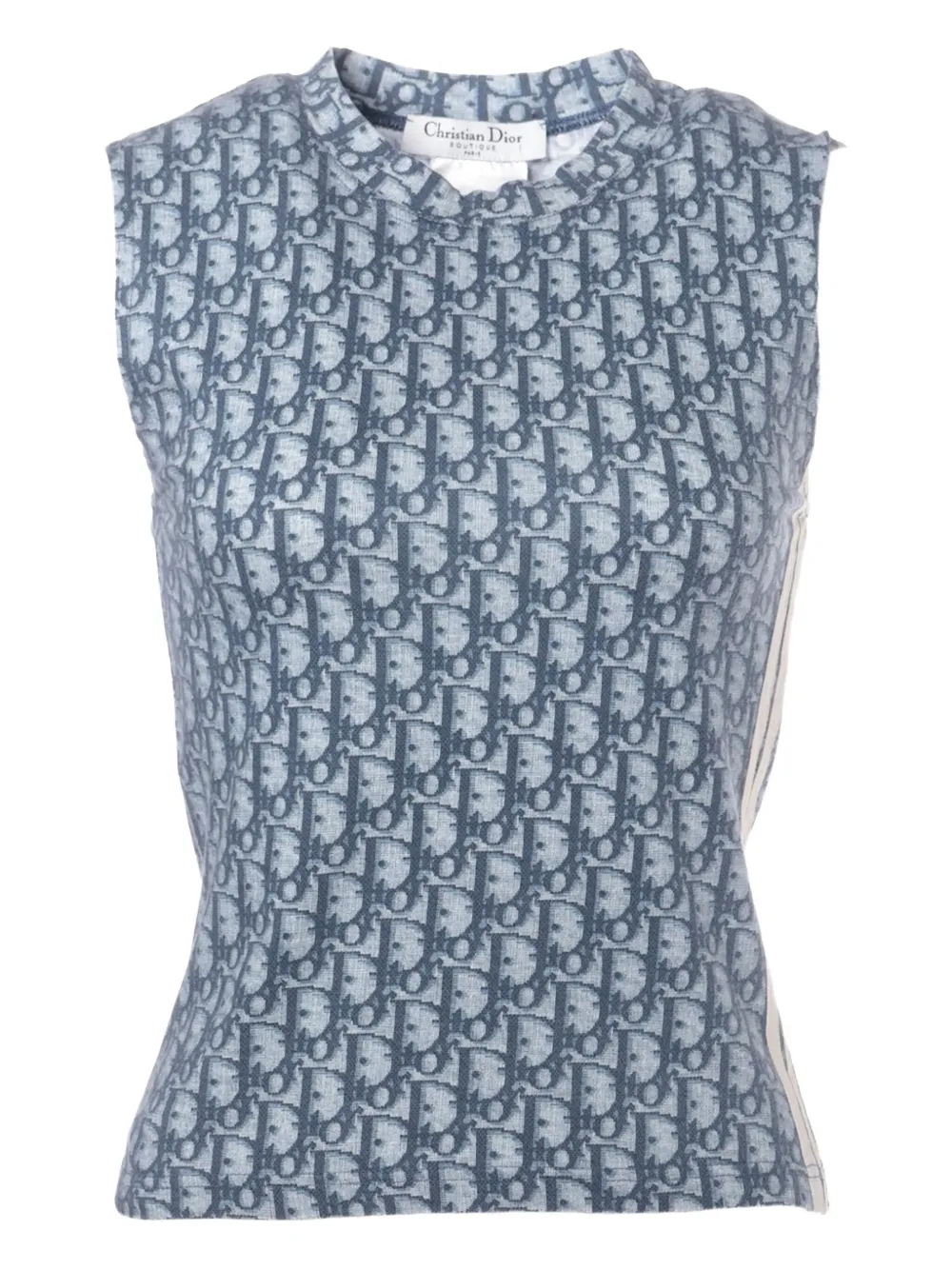 Pre-owned Dior 2002 Trotter-monogram Sleeveless Vest In Blue