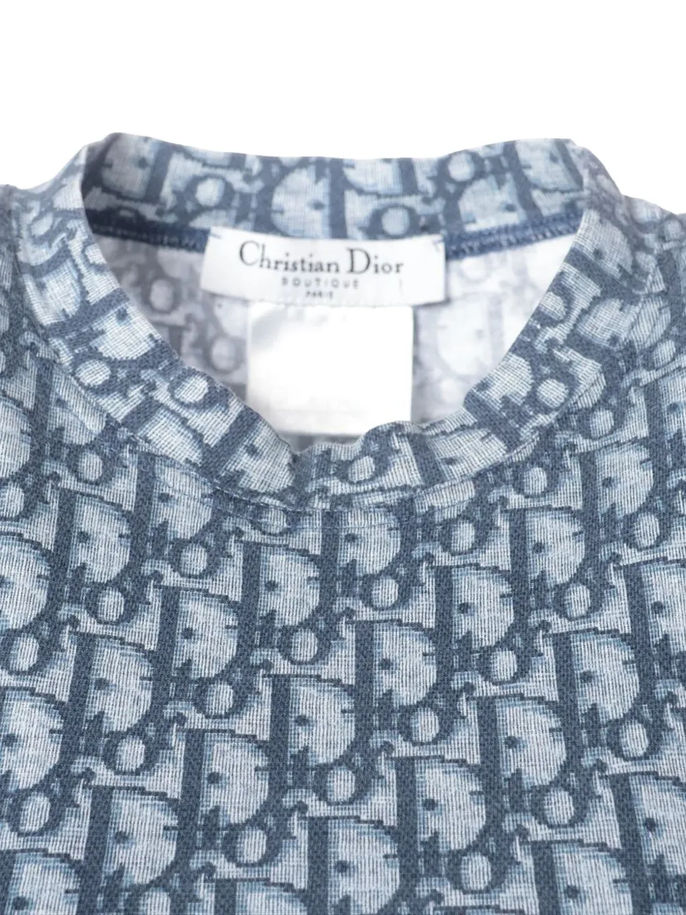 Pre-owned Dior 2002 Trotter-monogram Sleeveless Vest In Blue