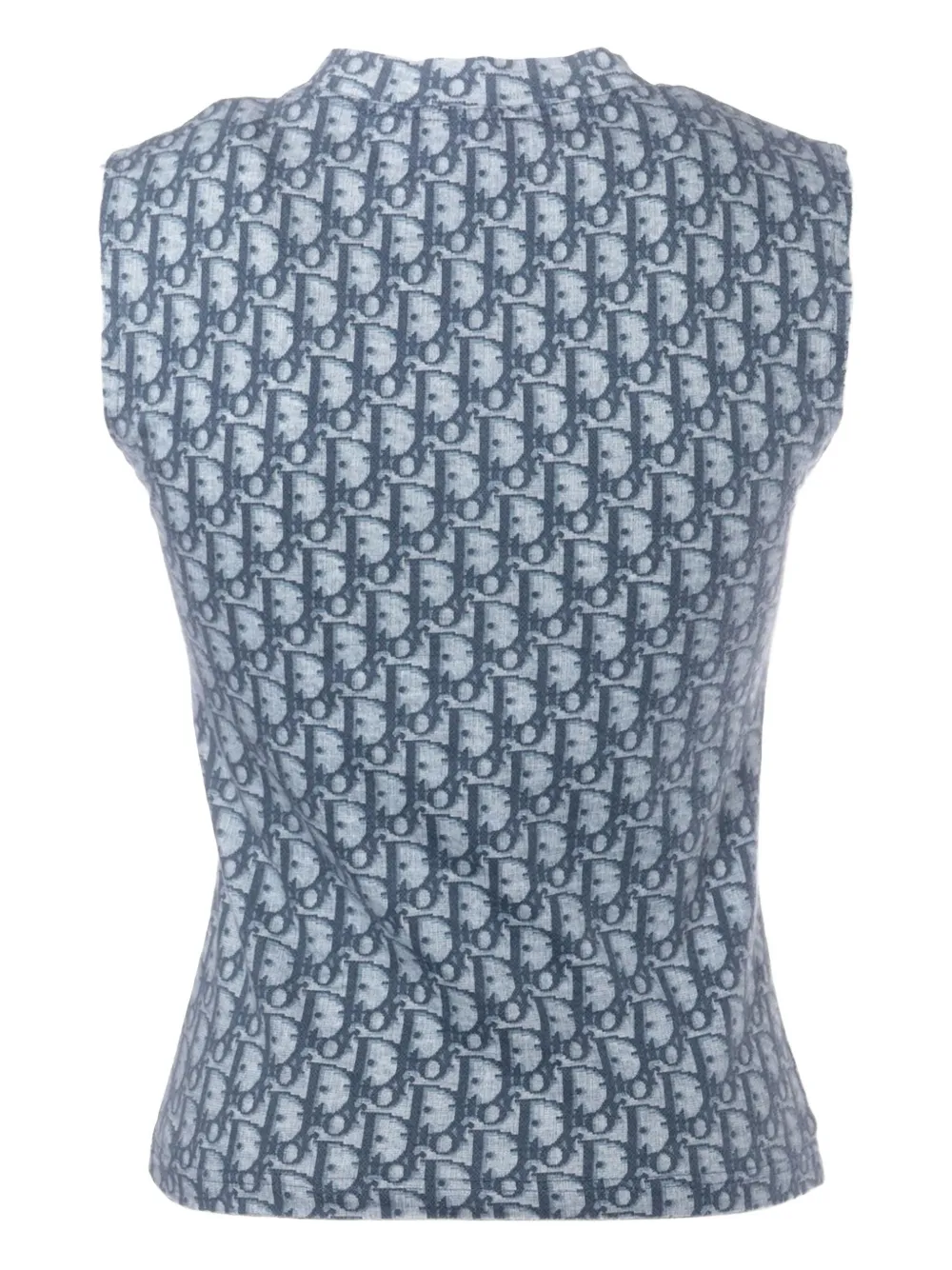 Pre-owned Dior 2002 Trotter-monogram Sleeveless Vest In Blue