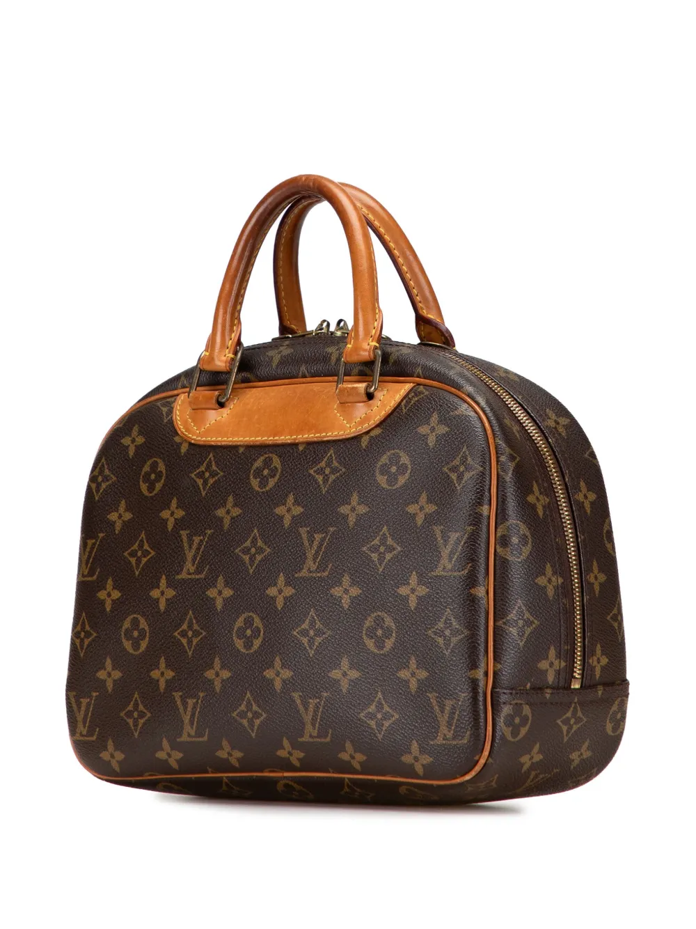 Pre-owned Louis Vuitton 2004 Monogram Trouville Handbag In Brown