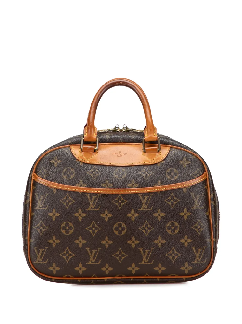 Pre-owned Louis Vuitton 2004 Monogram Trouville Handbag In Brown