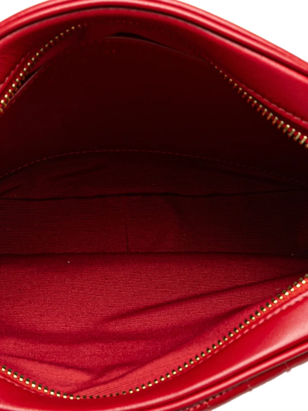Pre-owned Celine 2019 Medium Quilted Calfskin C Charm Camera Bag Crossbody Bag In Red