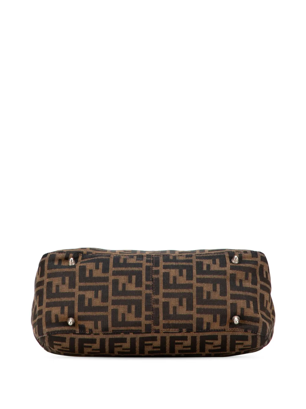 Pre-owned Fendi 2000-2010 Small Zucca Canvas Twins Tote Bag In Brown