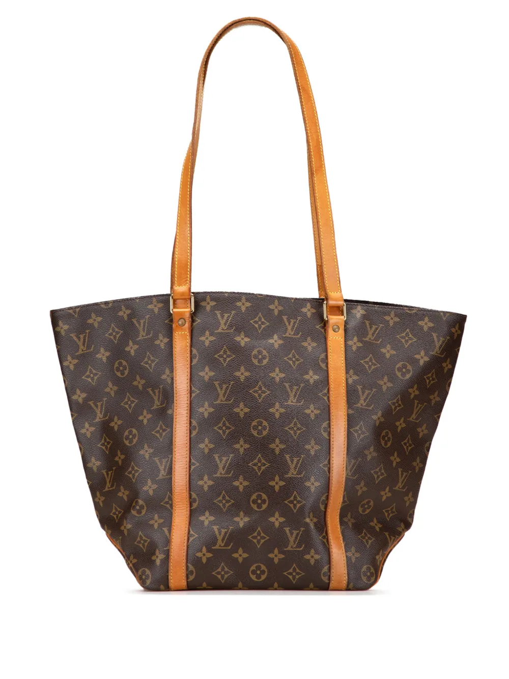 Pre-owned Louis Vuitton 1996 Monogram Sac Shopping Tote Bag In Brown