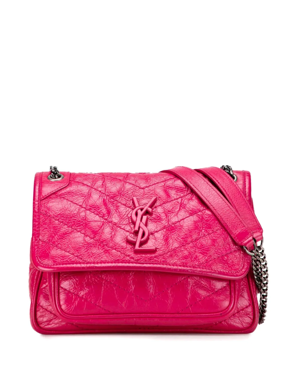 Saint Laurent Pre-Owned 2019 Baby Crinkled Calfskin Monogram Niki Bag shoulder bag | Pink | Image 1