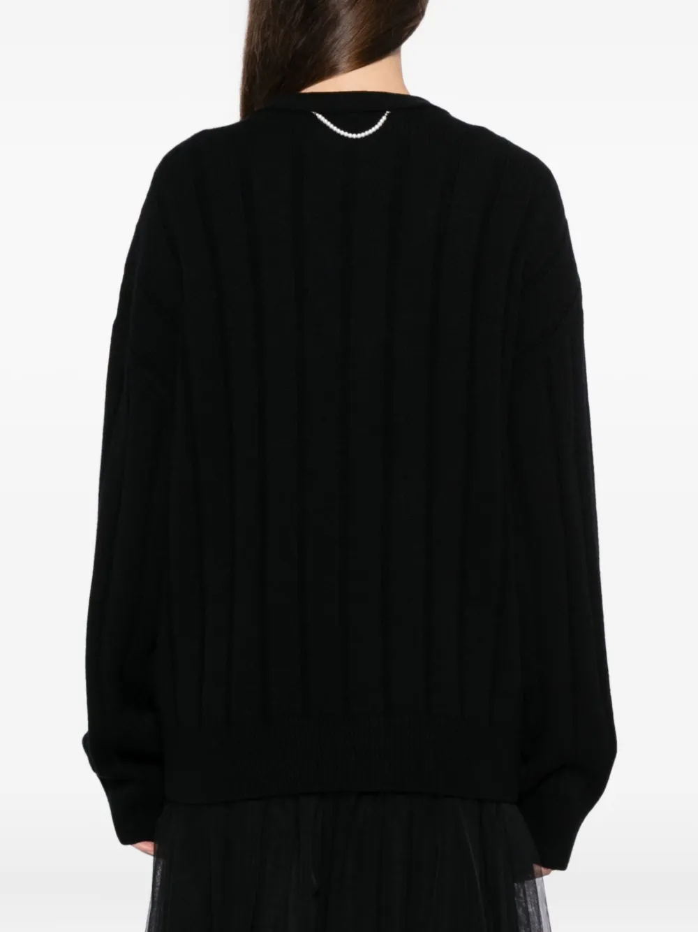 Kimhēkim Pearl-embellished Wool Cardigan In Black