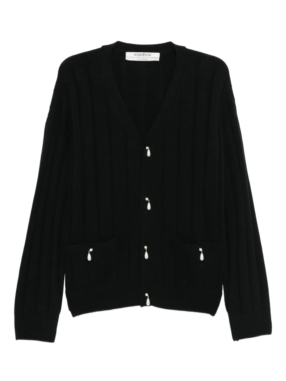 Kimhēkim Pearl-embellished Wool Cardigan In Black