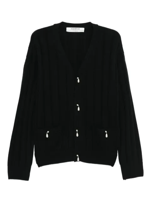 Kimhekim كارديغان صوف مزين بلؤلؤ