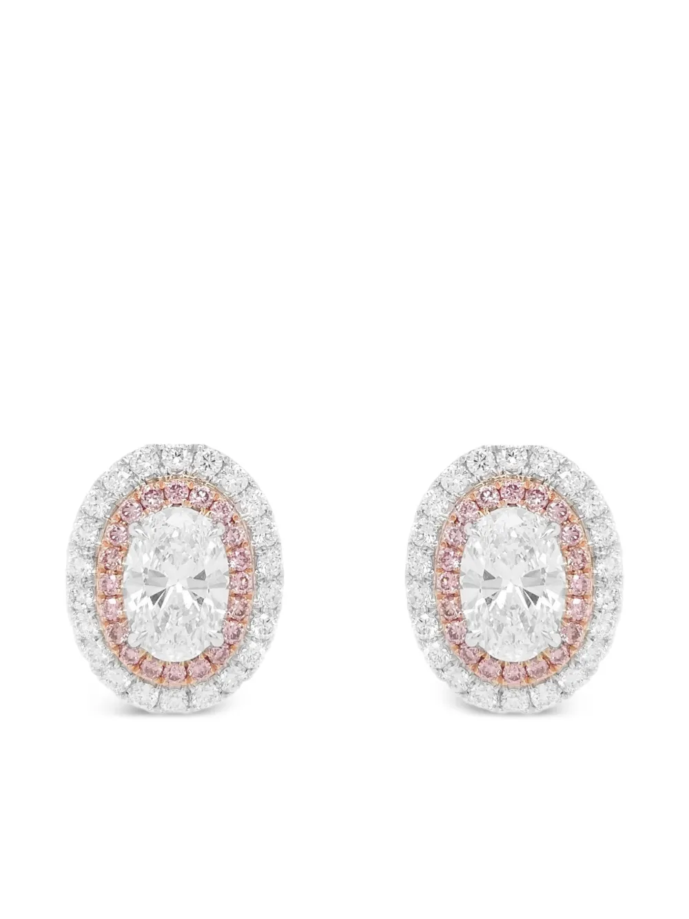 HYT Jewelry Orecchini in oro rosa e bianco 18 carati con diamanti - Argento