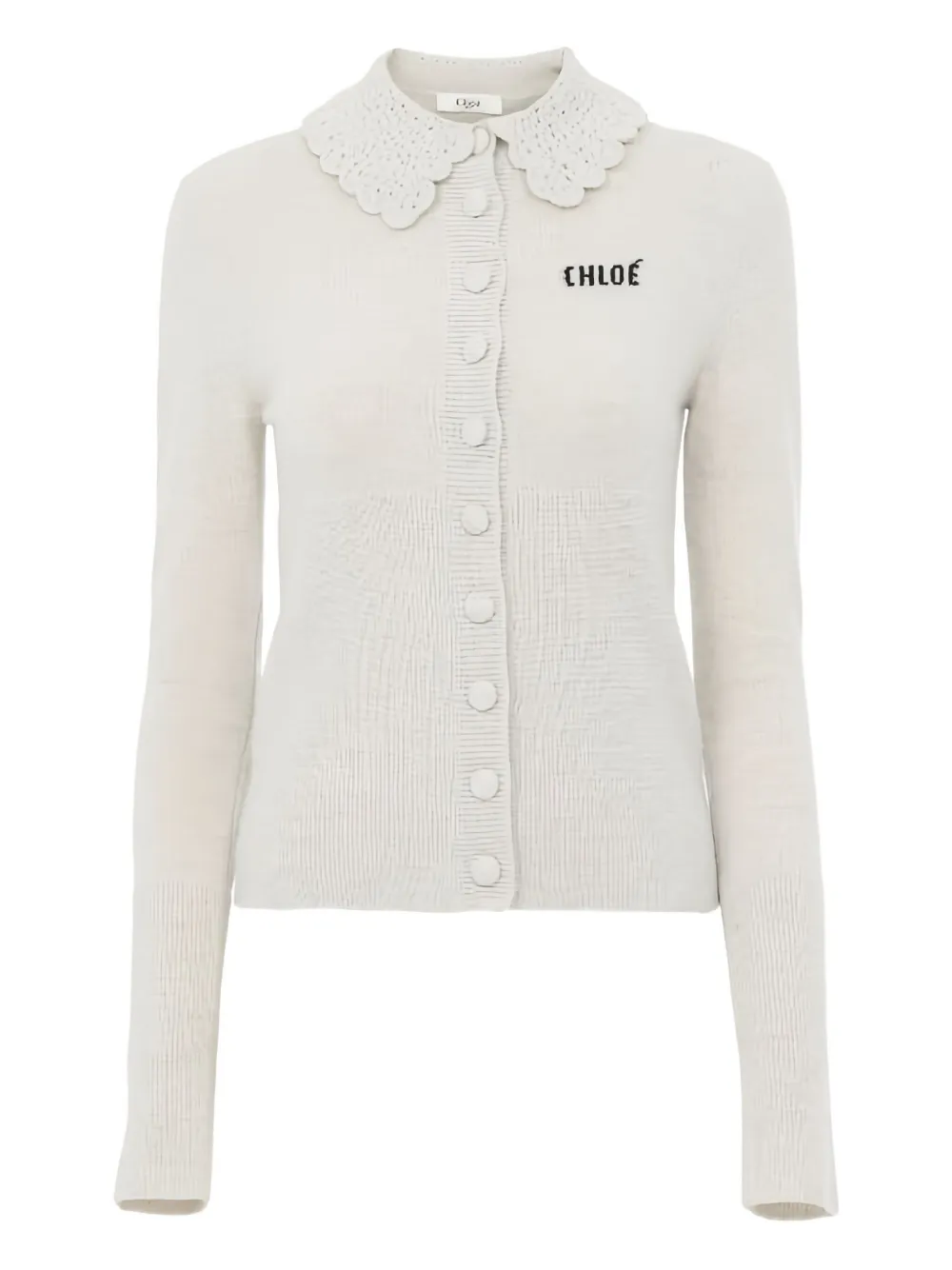 Chloé Cardigan con logo - Grigio