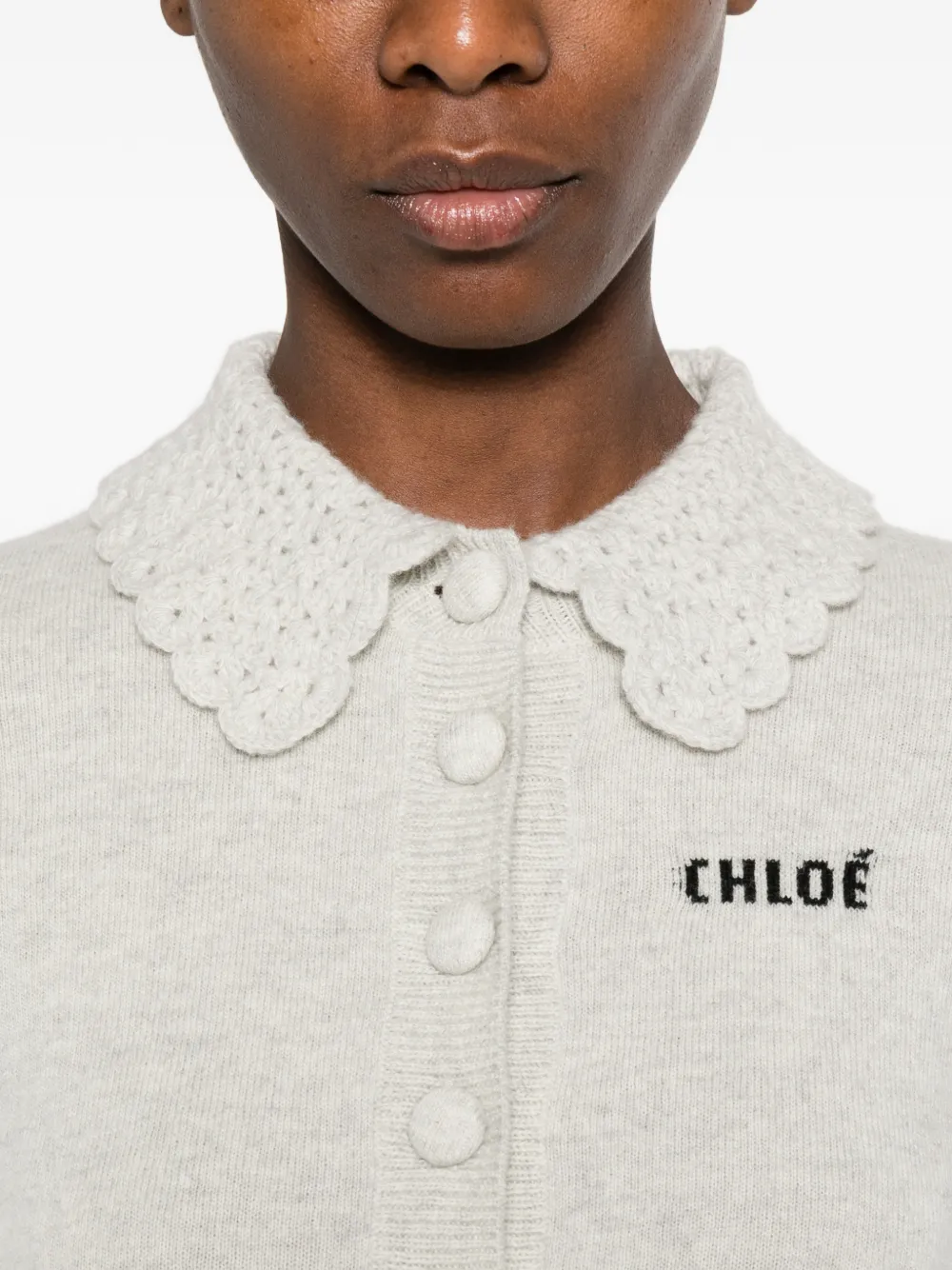 Chloé Vest met geborduurd logo Grijs