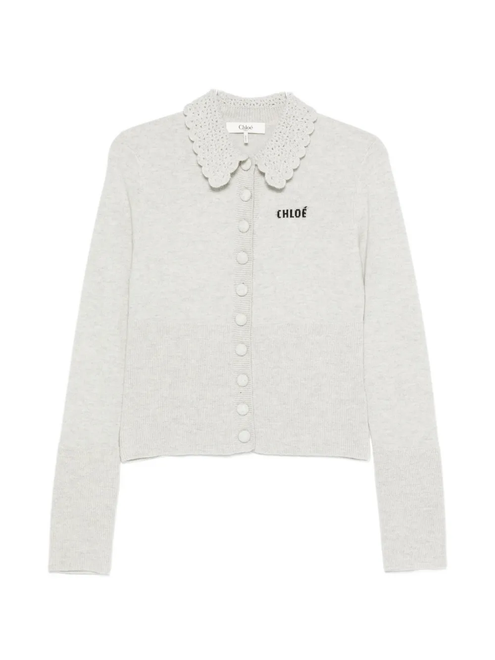 Chloé Cardigan mit Logo-Stickerei - Grau