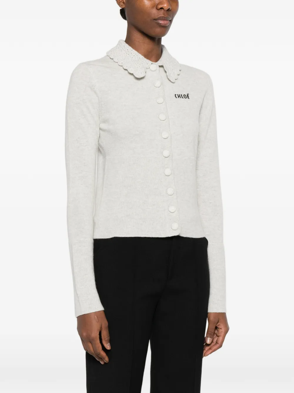 Chloé Vest met geborduurd logo Grijs