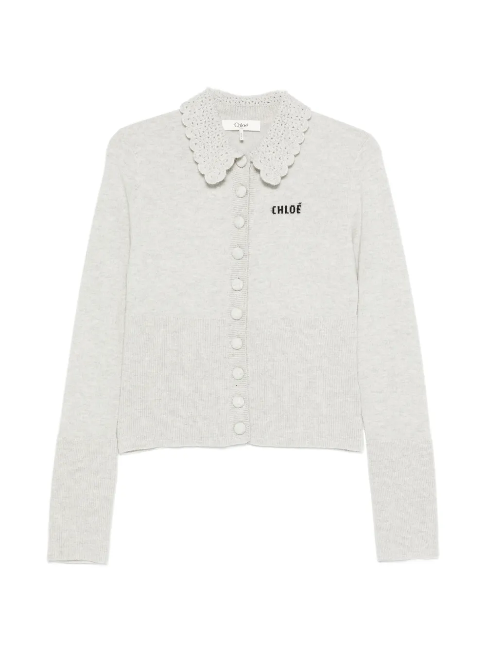 Chloé Cardigan con logo - Grigio