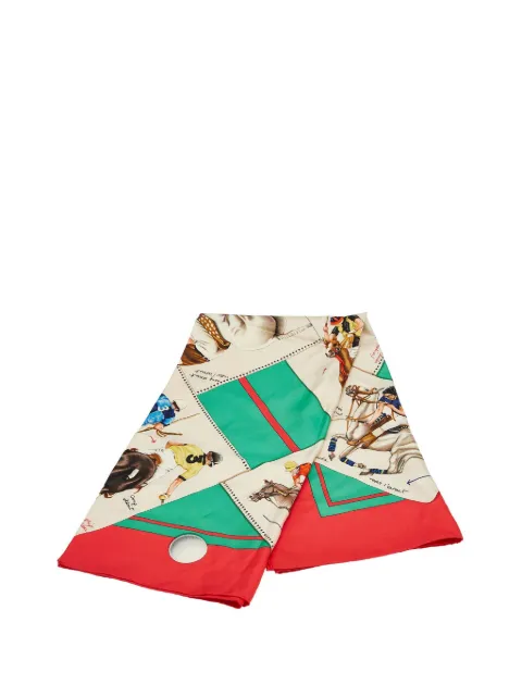 Hermès Pre-Owned mascada de seda Le Monde du Polo 1986-1998