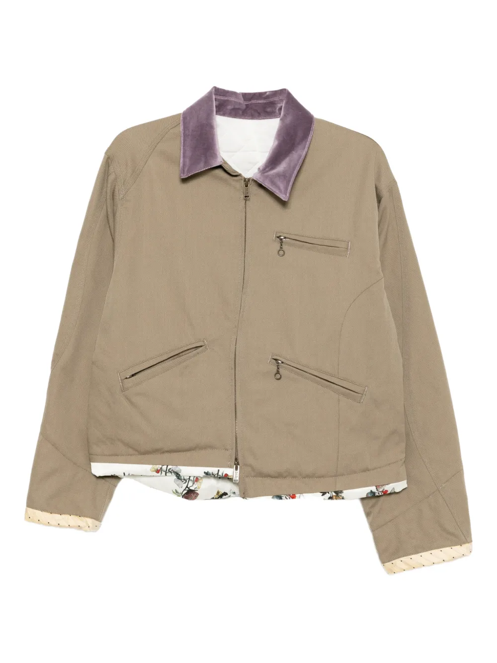 Undercover Wool Military Padded Jacket In Brown