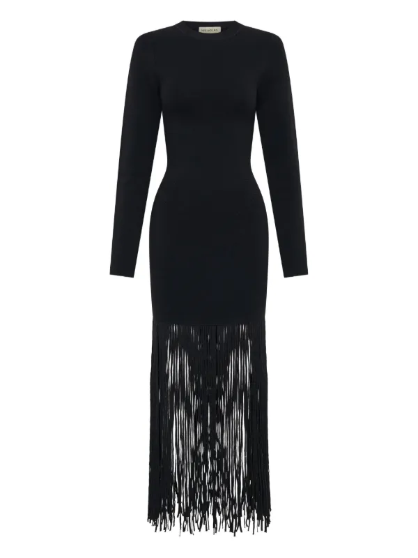 Nicholas Women's Fiorella Fringe Dress - Black - Size XS