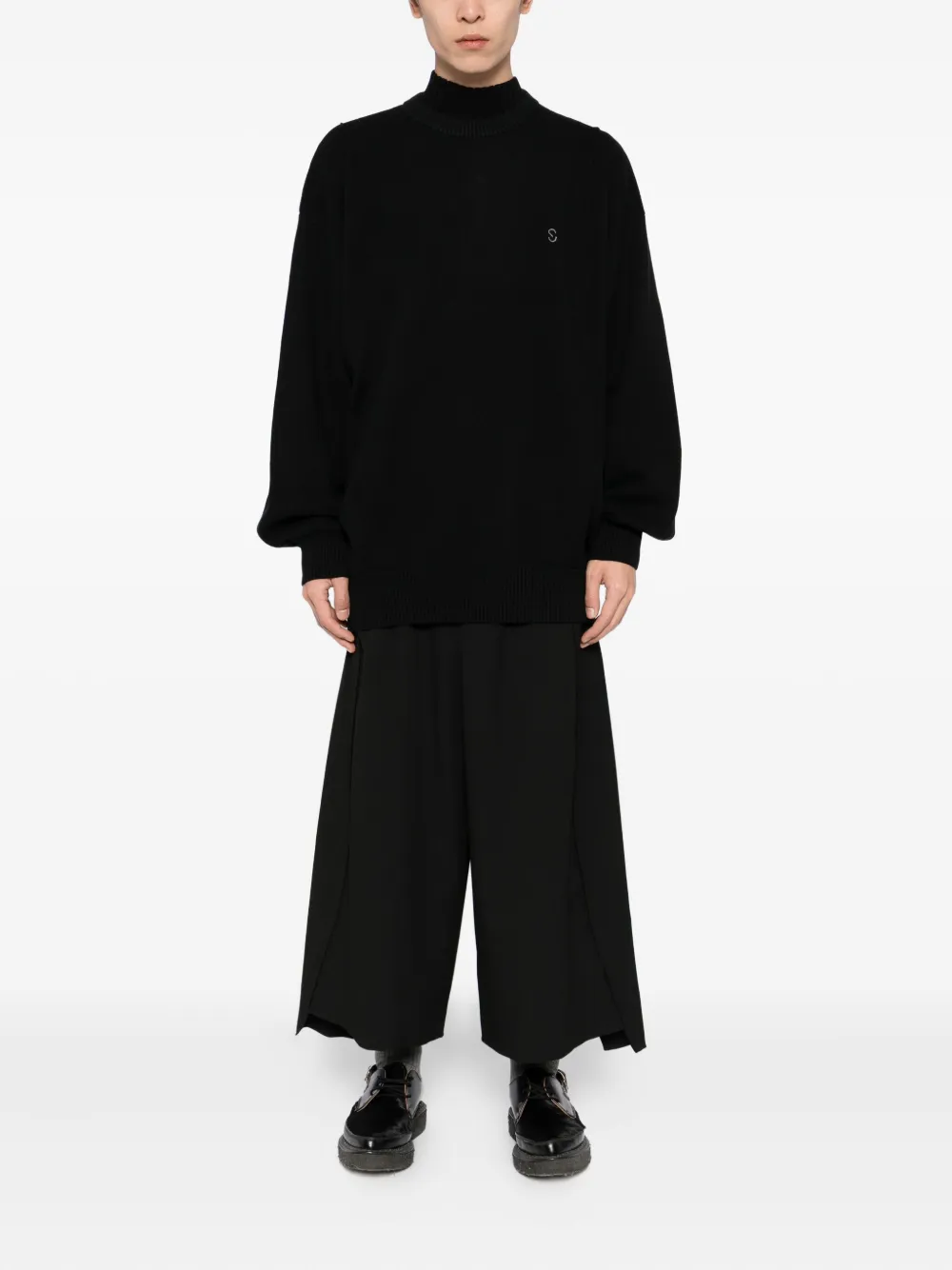SONGZIO Gerafelde cropped broek - Zwart