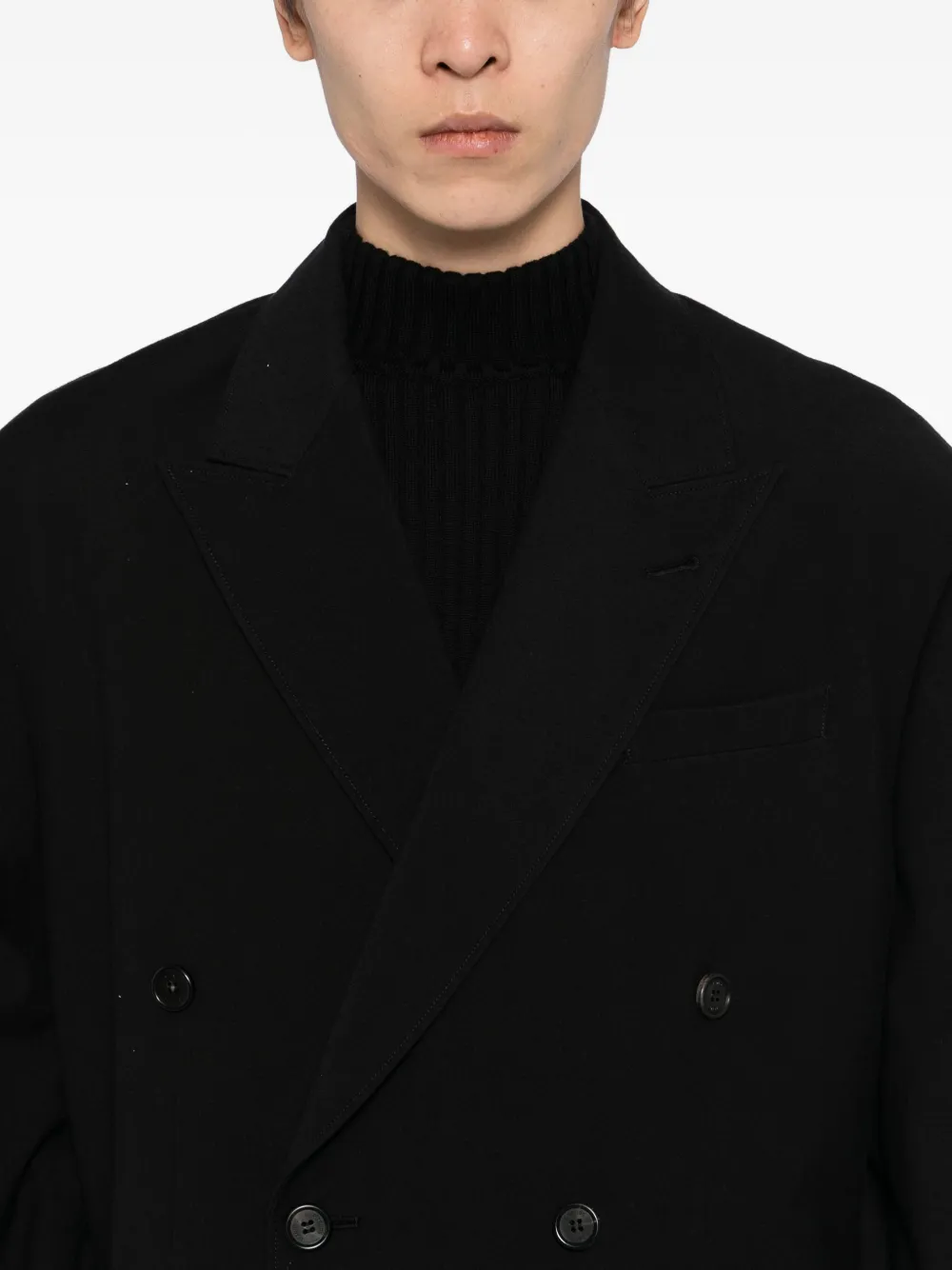 SONGZIO Oversized blazer met dubbele rij knopen Zwart