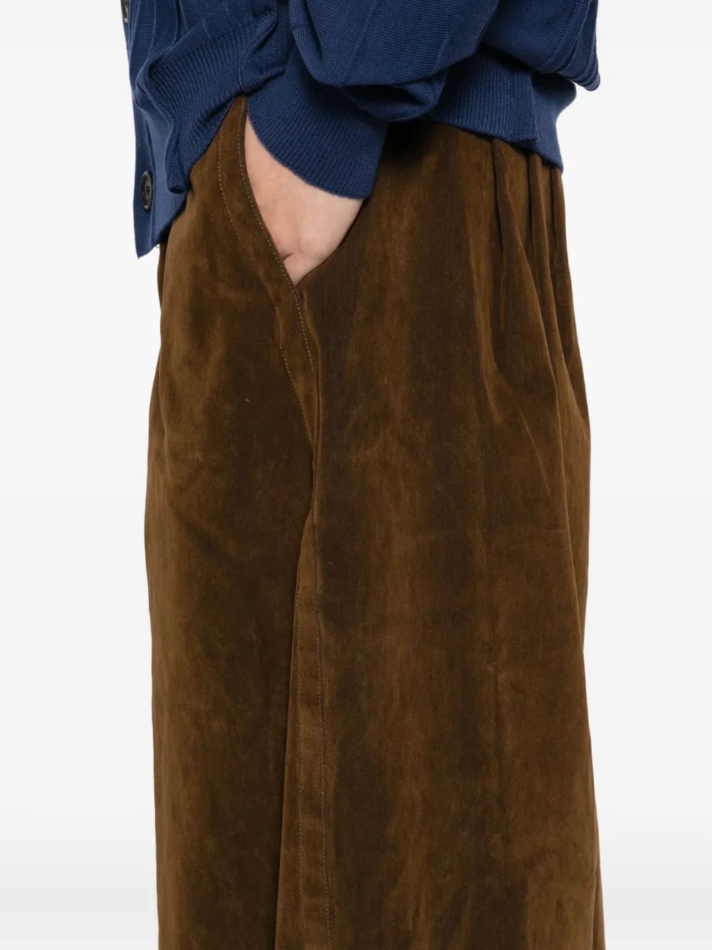 SONGZIO Fluwelen plooibroek Bruin